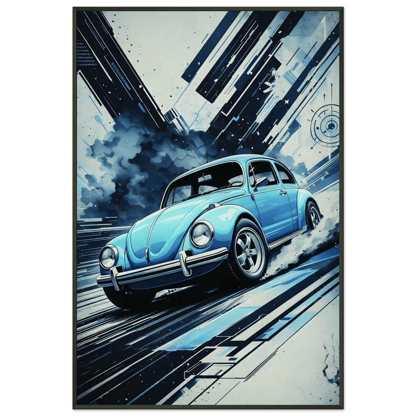 🏎️🏁Affiche Automobile Art' Abstract Encadrée - Aura Studio Déco