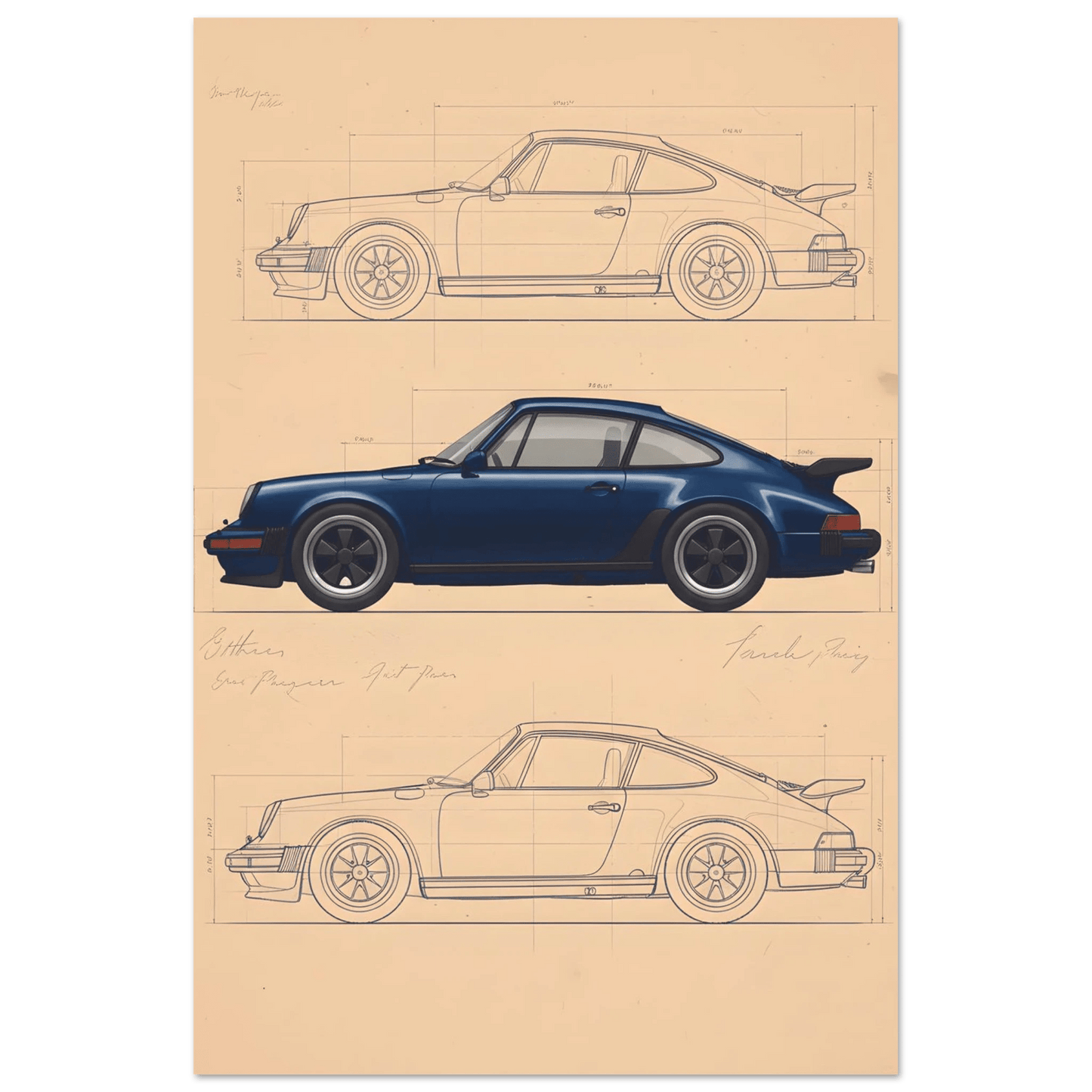 🏆🀣📺 Affiche Automobile Vintage Legend Mockup - Aura Studio Déco