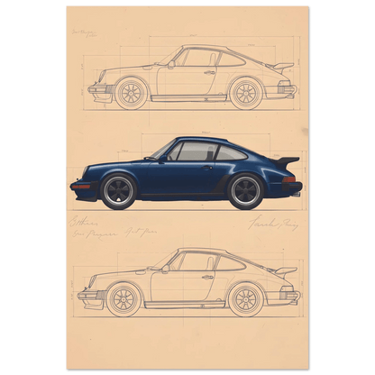 🏆🀣📺 Affiche Automobile Vintage Legend Mockup - Aura Studio Déco