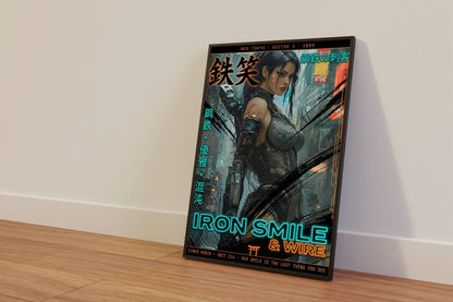 ☣️🧬 Série limitée Art Cyberpunk - Poster Cybergirl Unit 216 - Aura Studio Déco