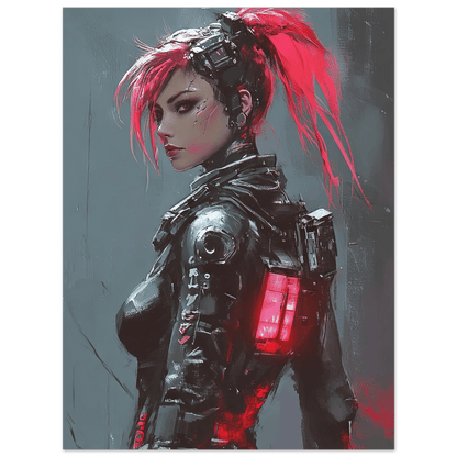 🧬Estampe d 'Art Affiche Cyber Girl Hors-série # 10 – Art Mural Cyberpunk - Aura Studio Déco