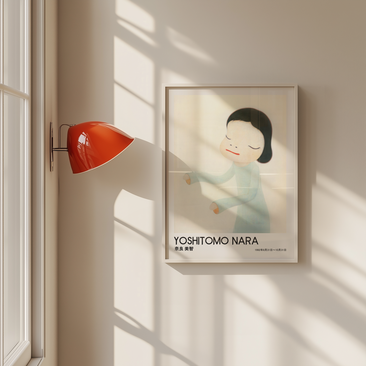 Yoshitomo Nara Girl in Pale Blue Poster, Japanese Contemporary Art Print, Minimalist Wall Decor, Kawaii Art, Soft Pastel Artwork