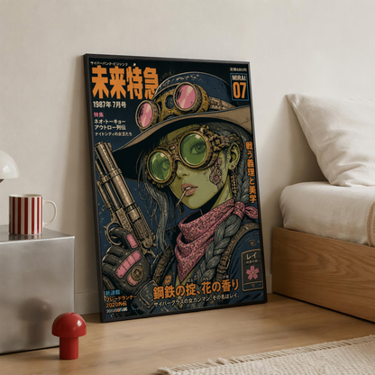 Affiche Cyber Cowgirl #07 | Western Futuriste & Néon