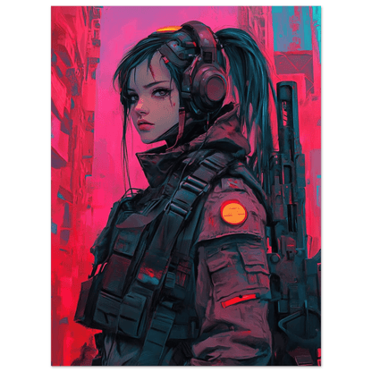 🧬Estampe d 'Art Affiche Cyber Girl Hors-série #3 – Art Mural Cyberpunk - Aura Studio Déco