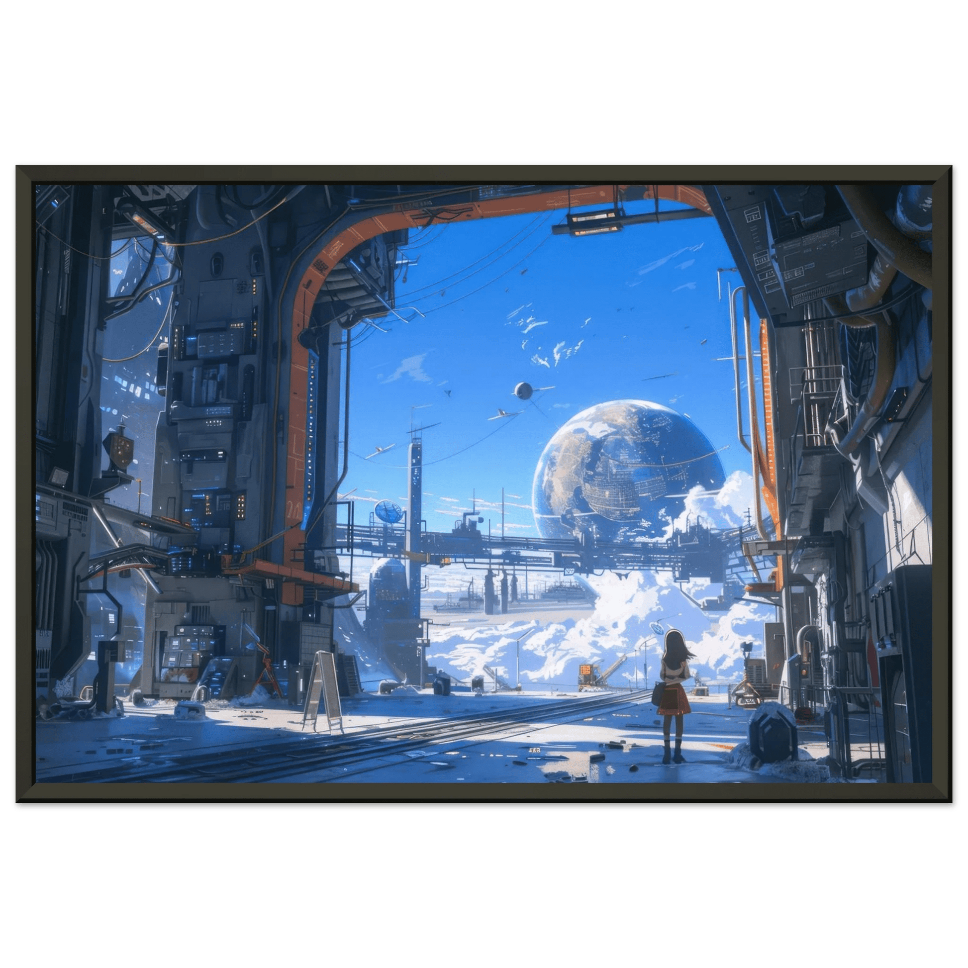🐉🇯🇵✨ Affiche encadrée métal CLI-FI Anime Concept – Urban Galaxy - Aura Studio Déco