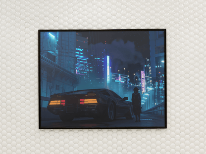 🐉🇯🇵✨ Affiche encadrée métal CLI-FI Anime Concept – Cyber City - Aura Studio Déco