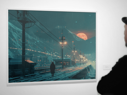 🐉🇯🇵✨ Affiche encadrée métal CLI-FI Anime Concept – Neon Samurai - Aura Studio Déco