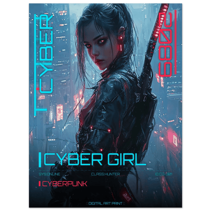 ☣️ Série limitée Art Cyberpunk - Poster Cybergirl Killer 2089 - Aura Studio Déco