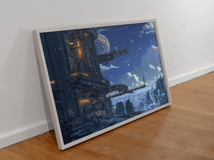 🐉🇯🇵✨ Affiche encadrée métal CLI-FI Anime Concept – Neo World - Aura Studio Déco