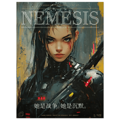 ☣️🧬 Série limitée Art Cyberpunk - Poster Cybergirl Nemesis - Aura Studio Déco
