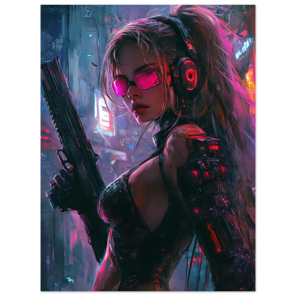 🧬Estampe d 'Art Affiche Cyber Girl Hors-série #4 – Art Mural Cyberpunk - Aura Studio Déco