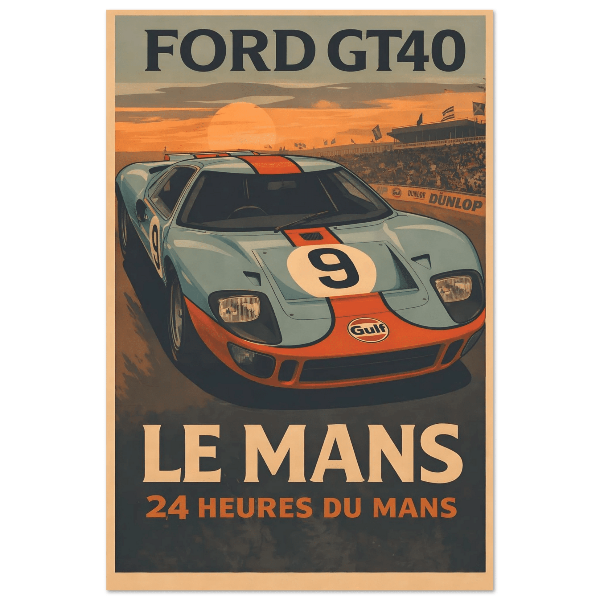 🏆🀣📺 Affiche Automobile Vintage Race Legend - Aura Studio Déco