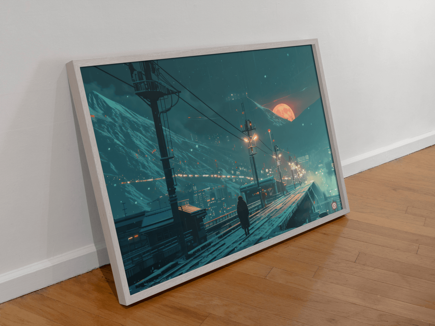 🐉🇯🇵✨ Affiche encadrée métal CLI-FI Anime Concept – Neon Samurai - Aura Studio Déco