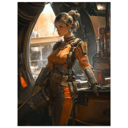 ✨ AFFICHE RETRO FUTUR MECHA WOMENS — Starship Series #98 - Aura Studio Déco