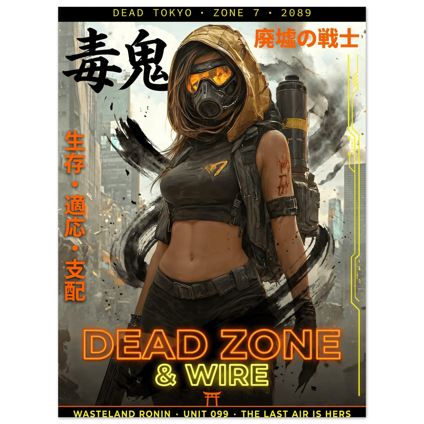 ☣️ Série limitée Art Cyberpunk - Poster Cybergirl Dead Zone - Aura Studio Déco