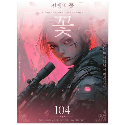 ☣️🧬 Série limitée Art Cyberpunk - Poster Cybergirl Flower of War - Aura Studio Déco
