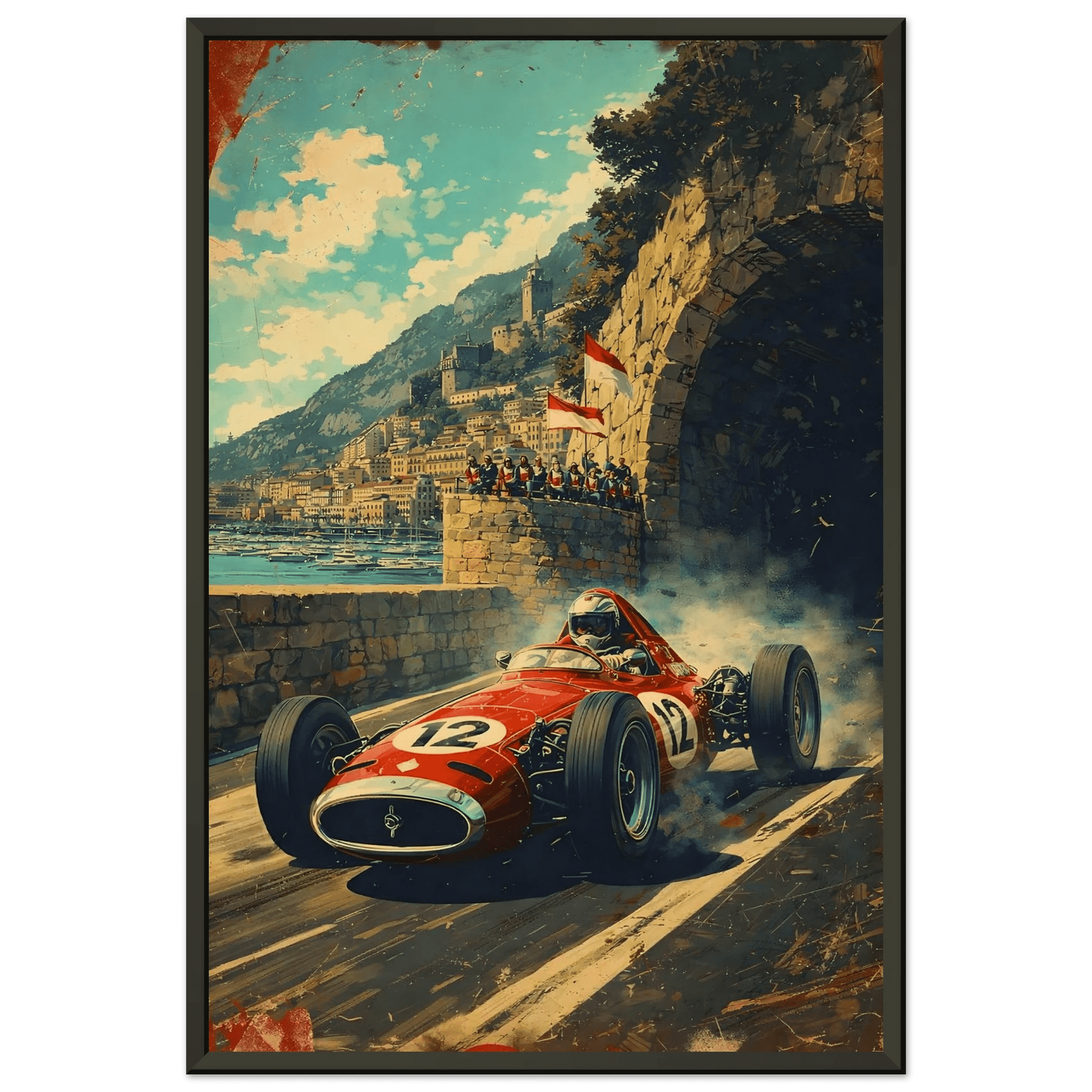 🏎️🏁Affiche Automobile Art' Rock Encadrée - Aura Studio Déco