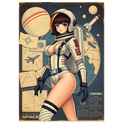 🌸🪐🎀👽Création Anime Rétro Sci-Fi ☄️49 affiche murale - Aura Studio Déco