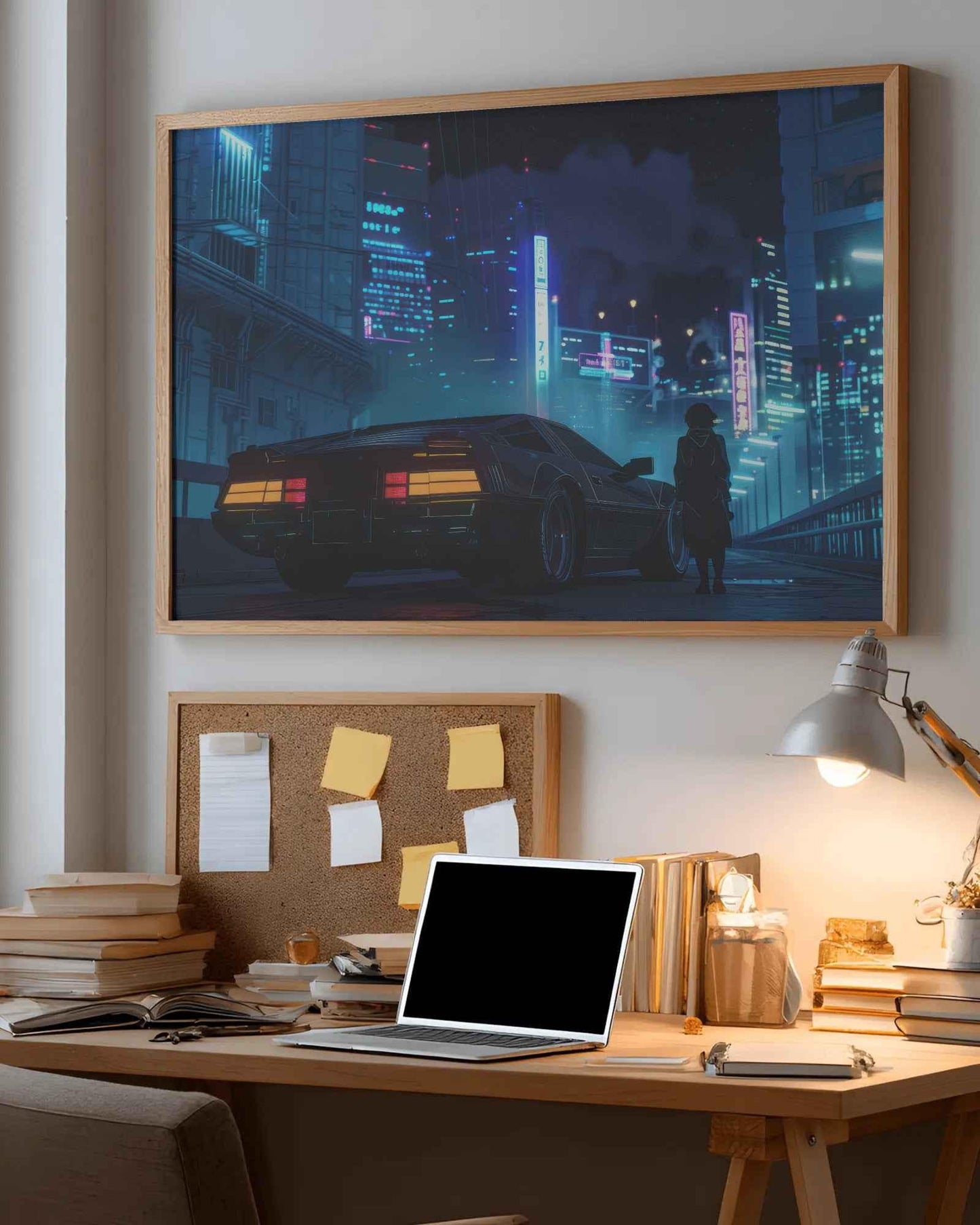 🐉🇯🇵✨ Affiche encadrée métal CLI-FI Anime Concept – Cyber City - Aura Studio Déco