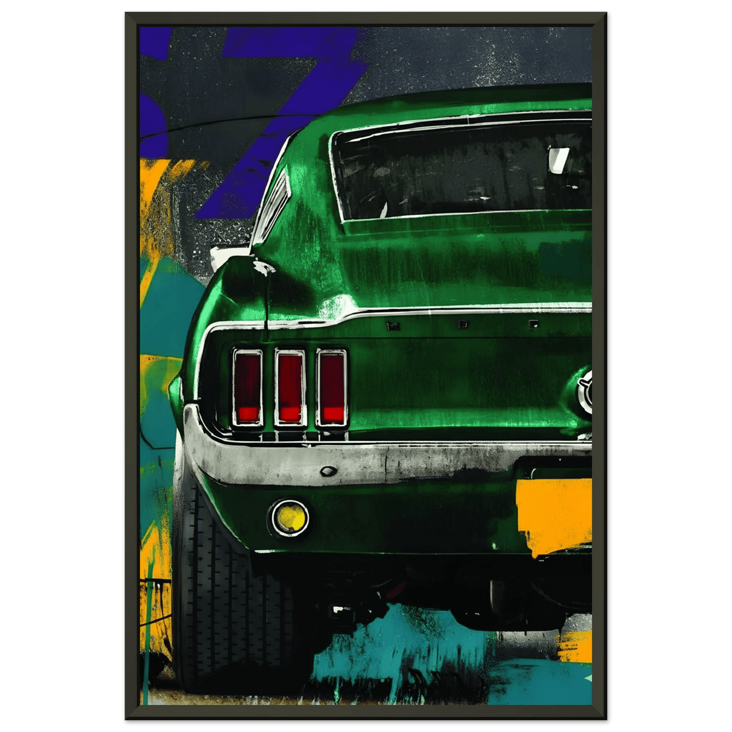 🏎️🏁Affiche Automobile Art' Style 3 Encadrée - Aura Studio Déco
