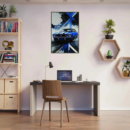 🏎️🏁Affiche Automobile Art' Icon Encadrée - Aura Studio Déco