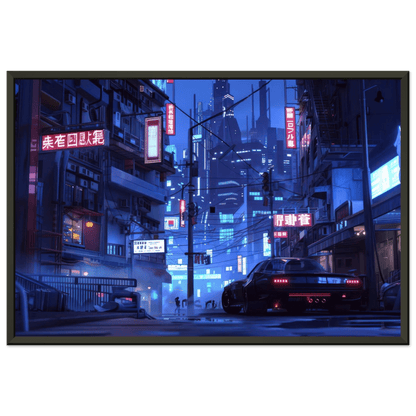 🐉🇯🇵✨ Affiche encadrée métal CLI-FI Anime Concept – Cyber Alley - Aura Studio Déco
