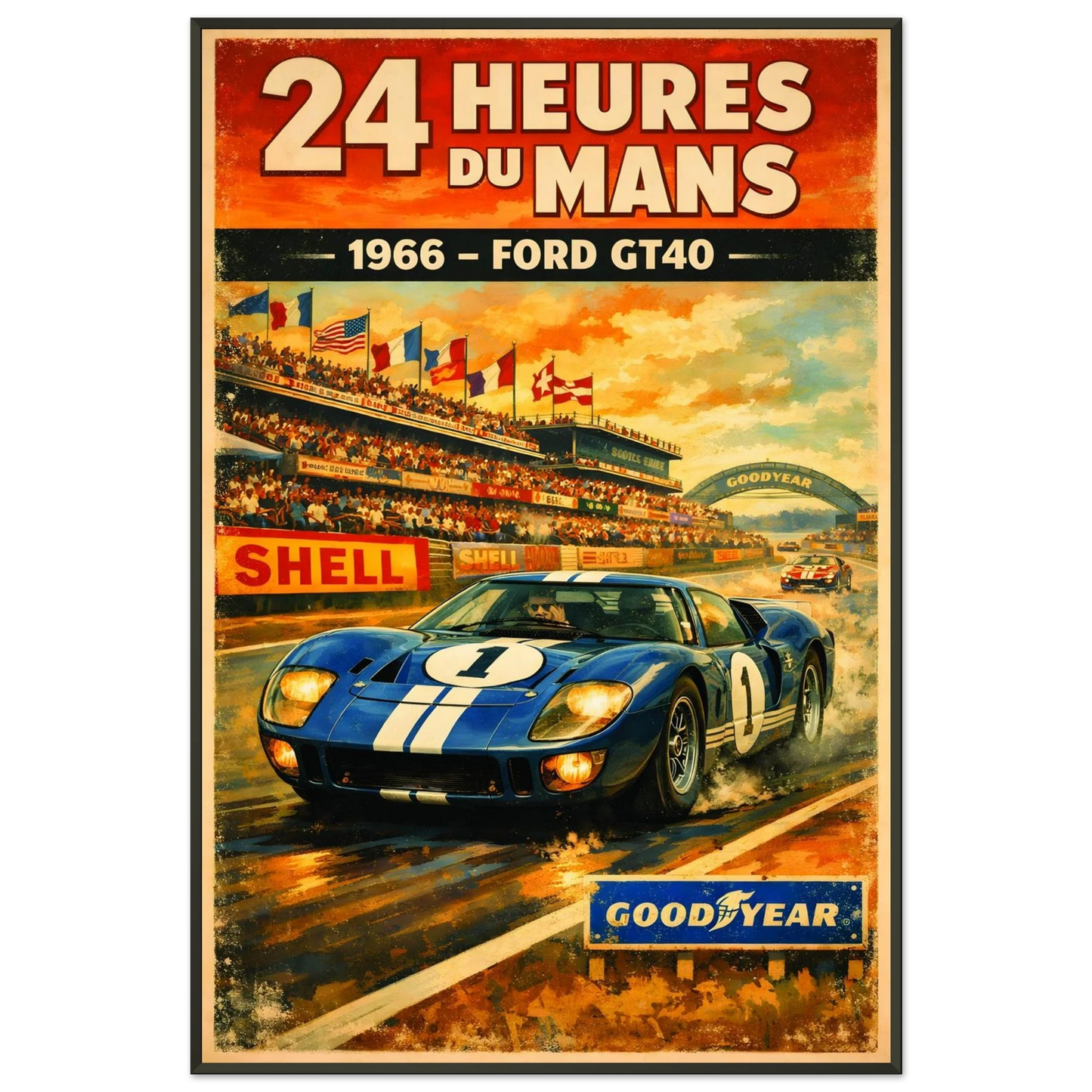 🏎️🏁Affiche Automobile Art' Race Encadrée - Aura Studio Déco