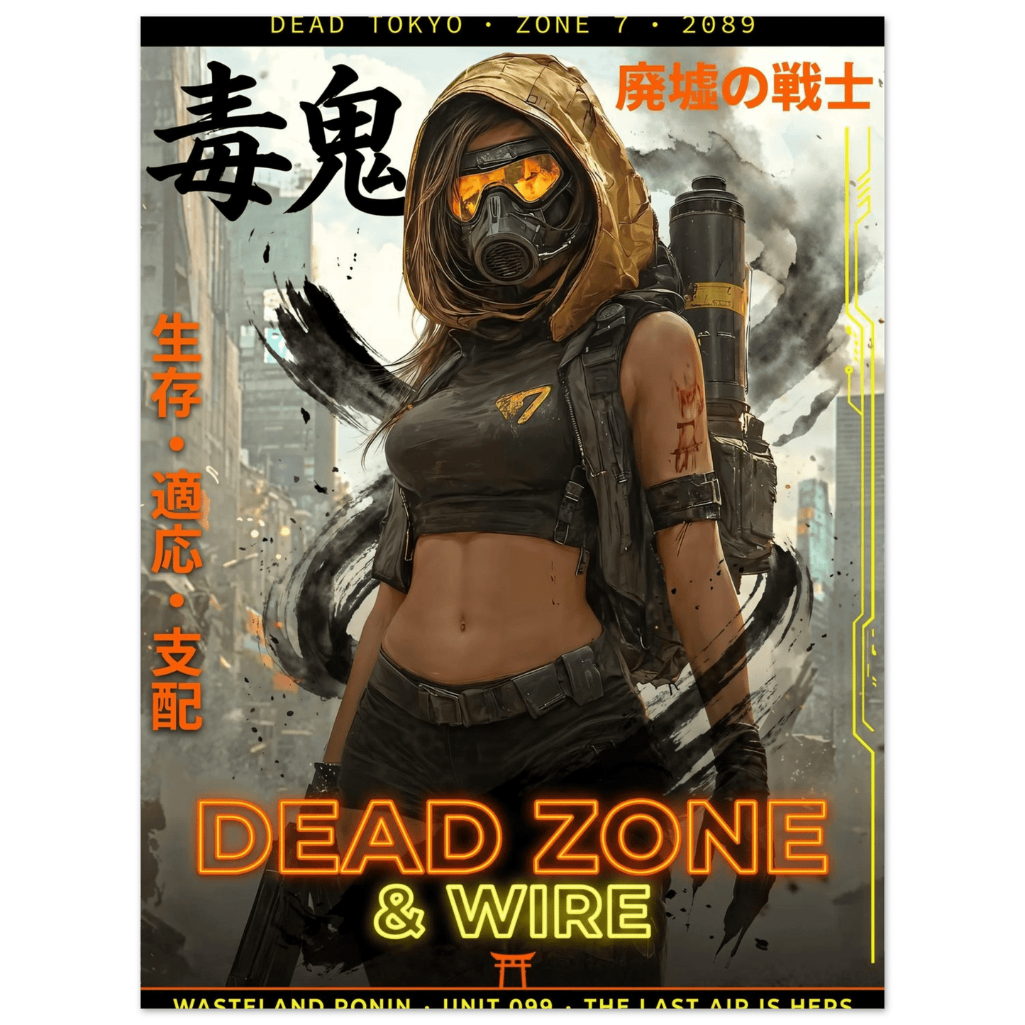 ☣️ Série limitée Art Cyberpunk - Poster Cybergirl Dead Zone - Aura Studio Déco