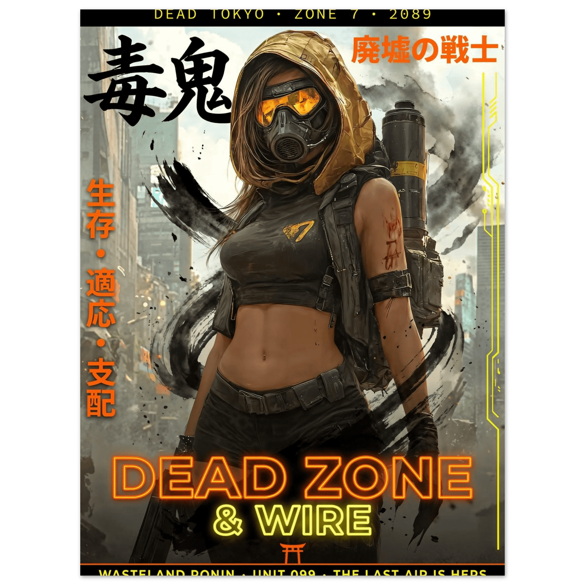 ☣️ Série limitée Art Cyberpunk - Poster Cybergirl Dead Zone - Aura Studio Déco