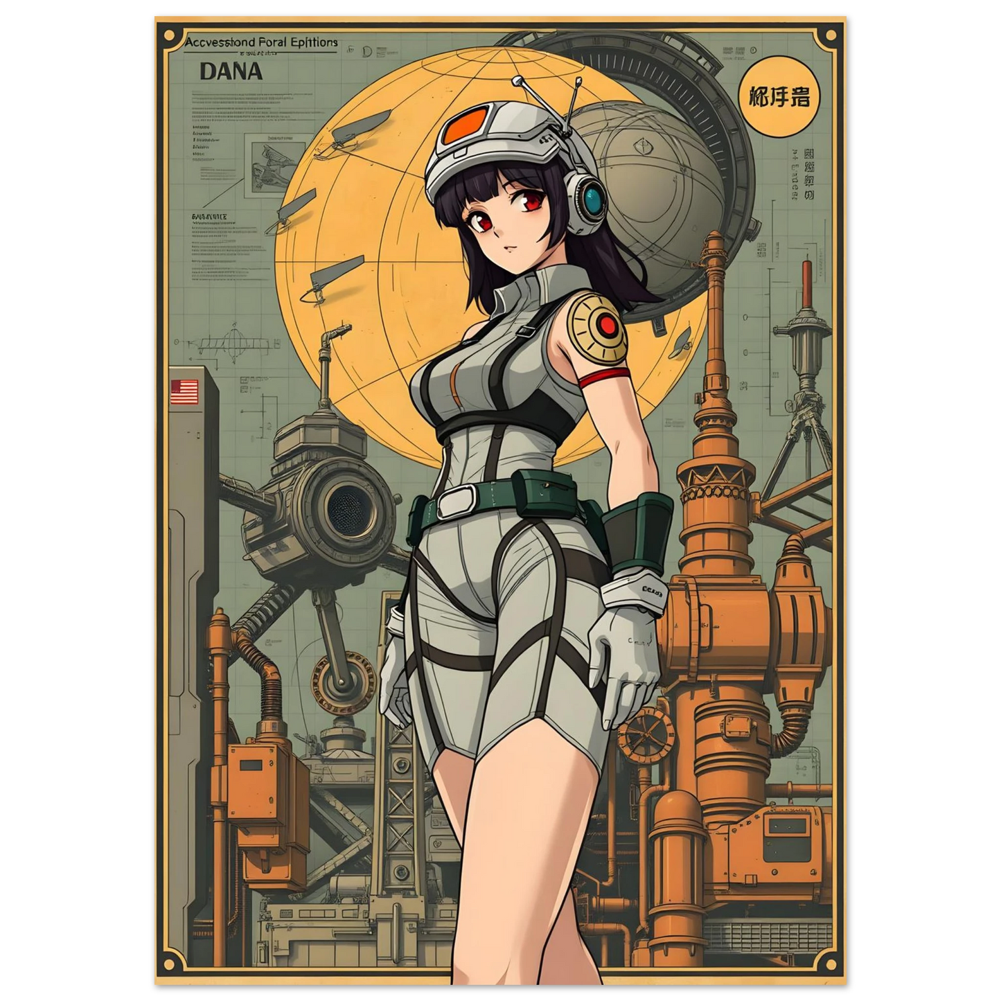 🌸🪐🎀👽 Poster Création Anime Rétro Sci-Fi ☄️19 - Aura Studio Déco