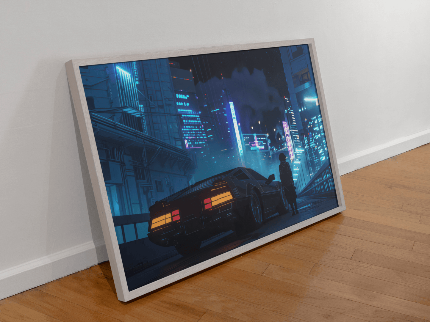 🐉🇯🇵✨ Affiche encadrée métal CLI-FI Anime Concept – Cyber City - Aura Studio Déco