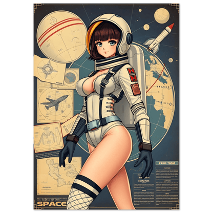 🌸🪐🎀👽Création Anime Rétro Sci-Fi ☄️49 affiche murale - Aura Studio Déco