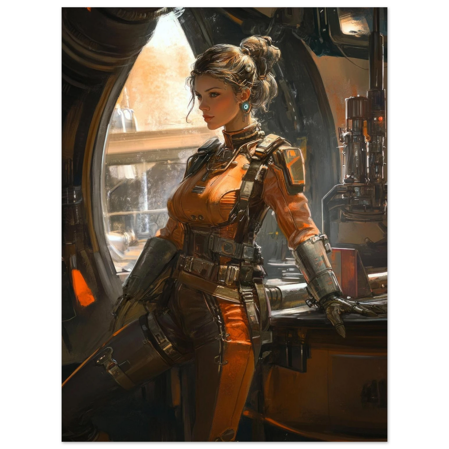✨ AFFICHE RETRO FUTUR MECHA WOMENS — Starship Series #98 - Aura Studio Déco