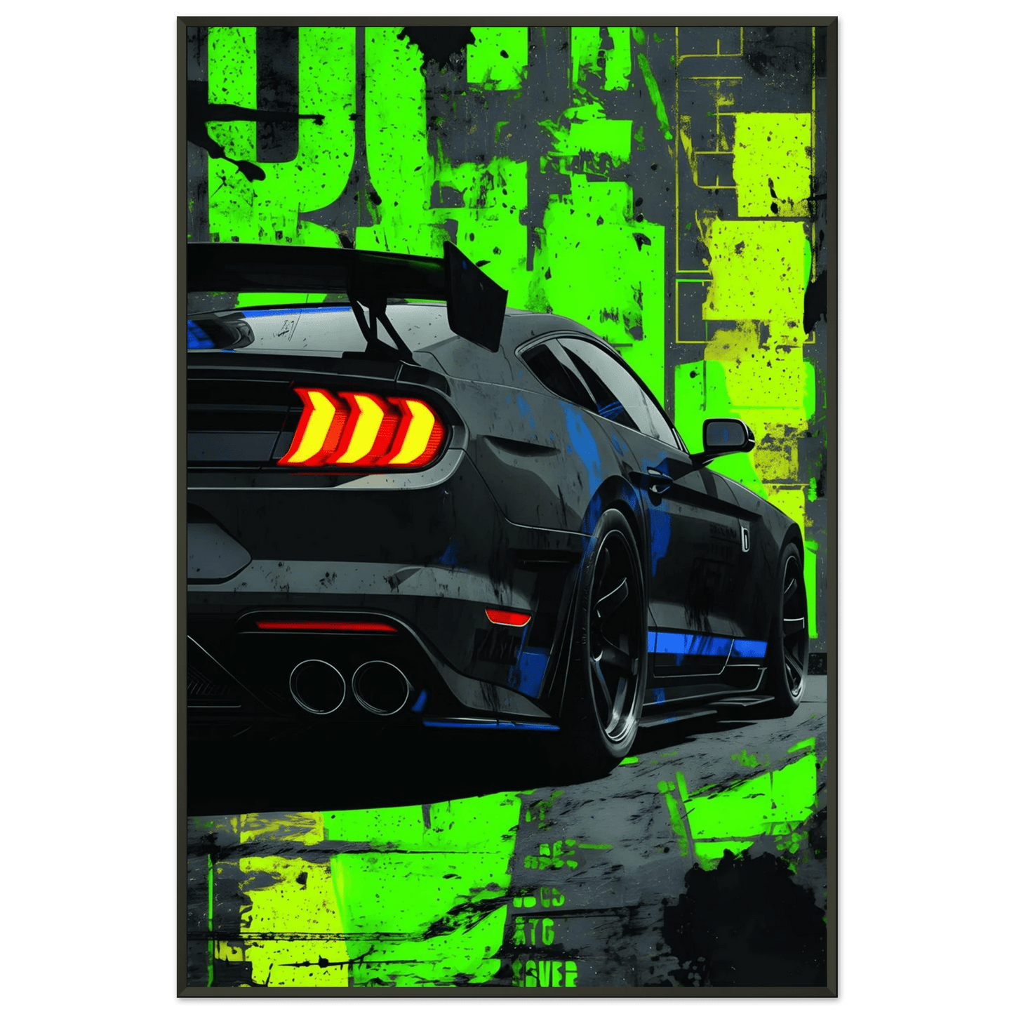 🏎️🏁Affiche Automobile Art' Style 2 Encadrée - Aura Studio Déco