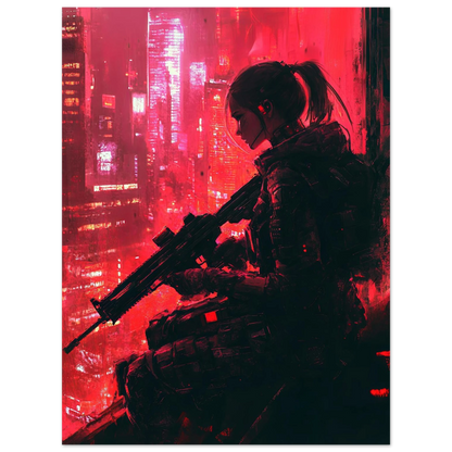🌃Affiche Murale CYBERPUNK WAR GIRL ULTIMATE SERIE  2☢️ - Aura Studio Déco