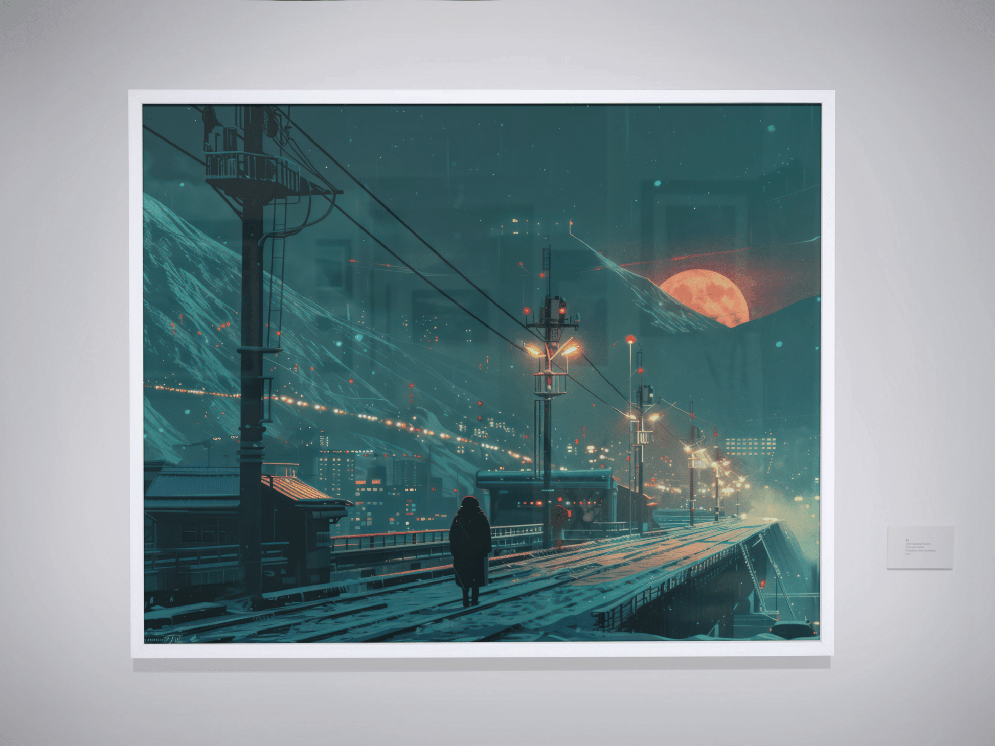 🐉🇯🇵✨ Affiche encadrée métal CLI-FI Anime Concept – Neon Samurai - Aura Studio Déco