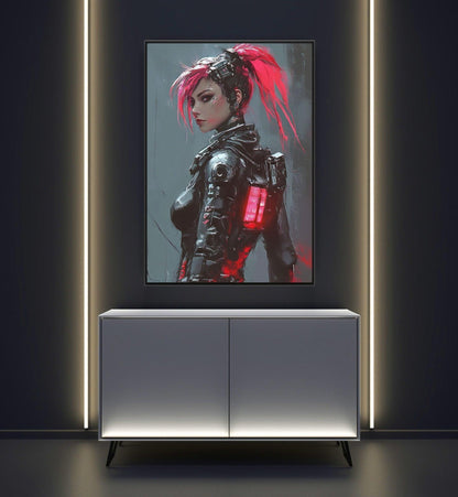 🧬Estampe d 'Art Affiche Cyber Girl Hors-série # 10 – Art Mural Cyberpunk - Aura Studio Déco