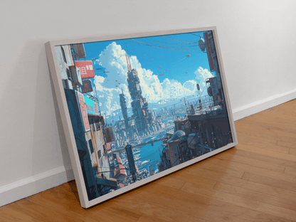 🐉🇯🇵✨ Affiche encadrée métal CLI-FI Anime Concept – Future Core - Aura Studio Déco