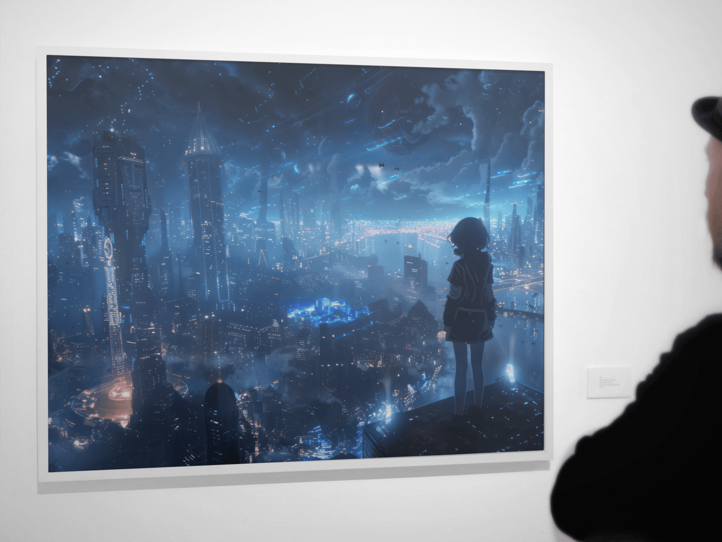 🐉🇯🇵✨ Affiche encadrée métal CLI-FI Anime Concept – Neon City - Aura Studio Déco