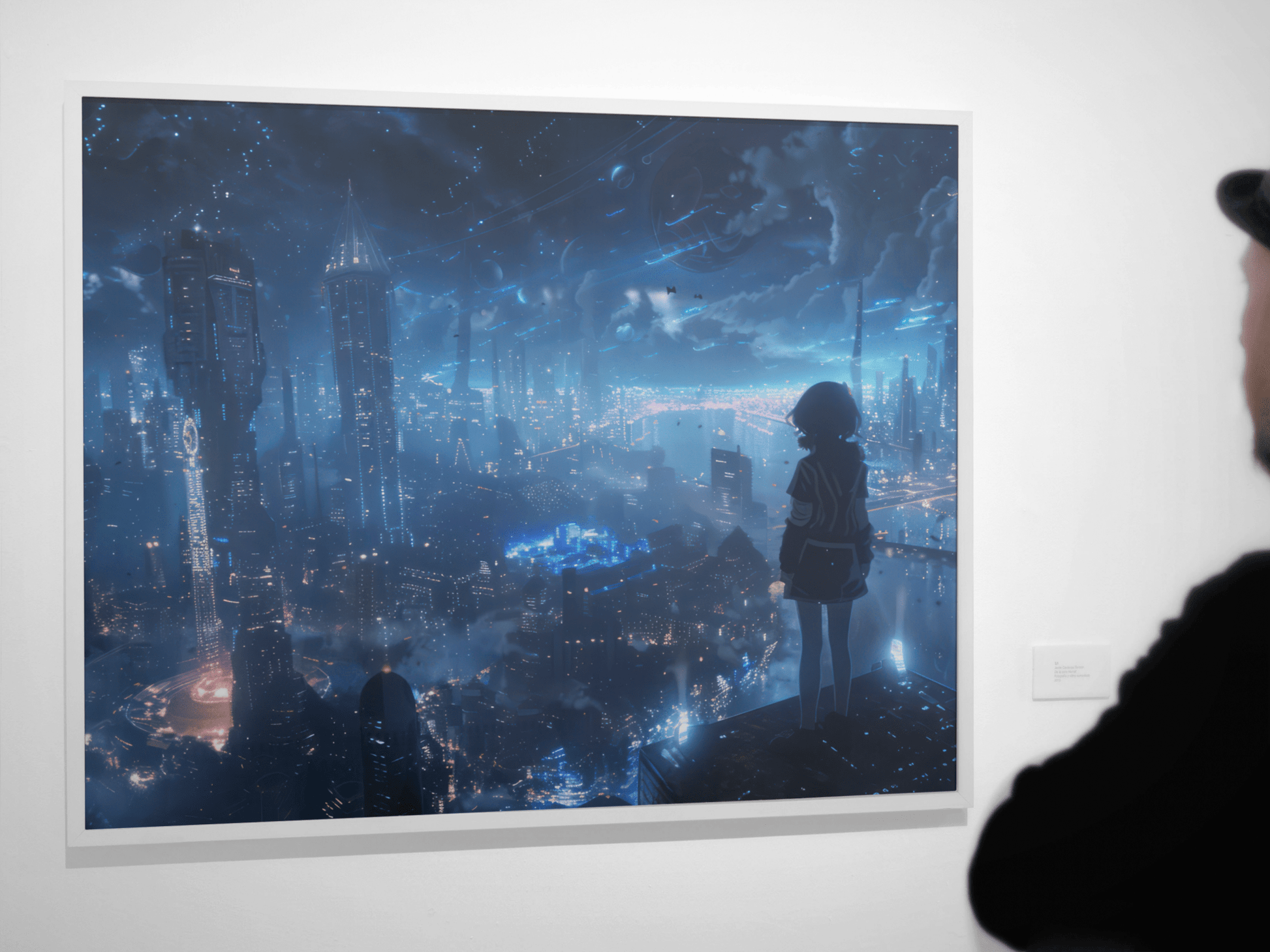 🐉🇯🇵✨ Affiche encadrée métal CLI-FI Anime Concept – Neon City - Aura Studio Déco