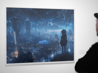 🐉🇯🇵✨ Affiche encadrée métal CLI-FI Anime Concept – Neon City - Aura Studio Déco
