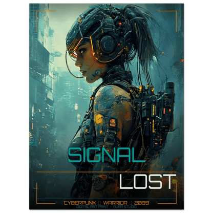 ☣️ Série limitée Art Cyberpunk - Poster Cybergirl Signal Lost - Aura Studio Déco