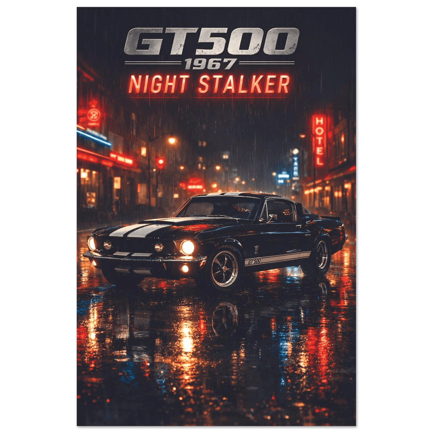 🏆🀣📺 Affiche Automobile Vintage Night Stalker - Aura Studio Déco