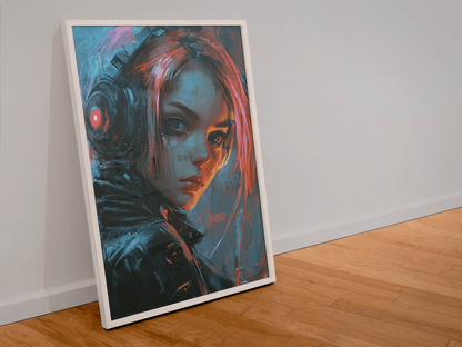 🧬Estampe d 'Art Affiche Cyber Girl Hors-série # 5 – Art Mural Cyberpunk - Aura Studio Déco