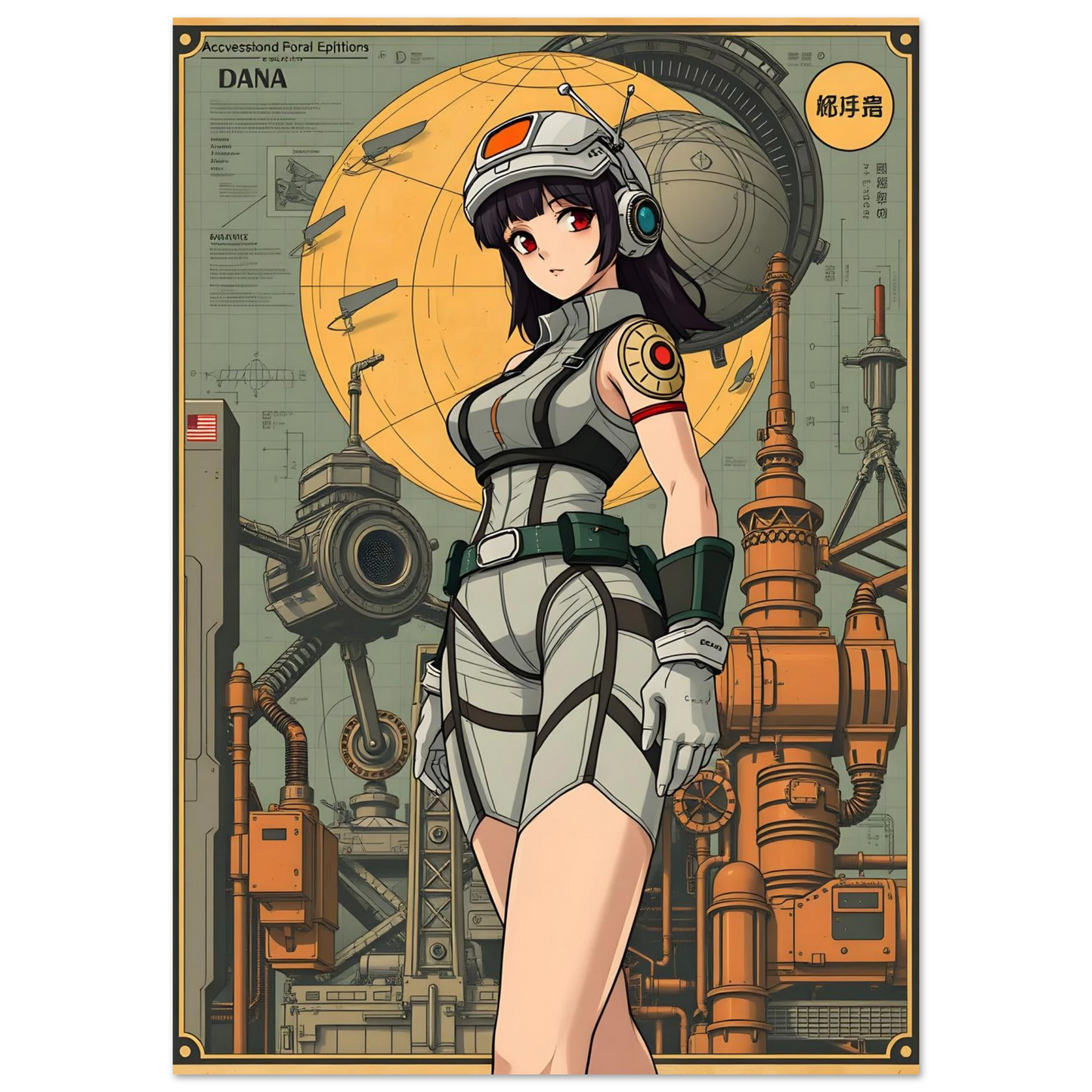 🌸🪐🎀👽 Poster Création Anime Rétro Sci-Fi ☄️19 - Aura Studio Déco