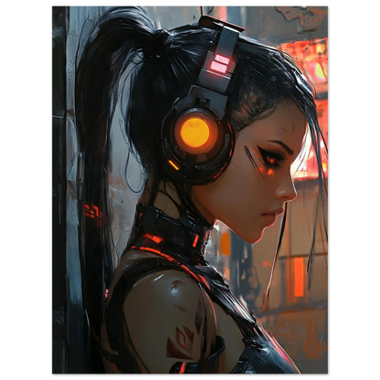 Affiche Murale  CYBERPUNK WAR GIRL  10☢️ - Aura Studio Déco
