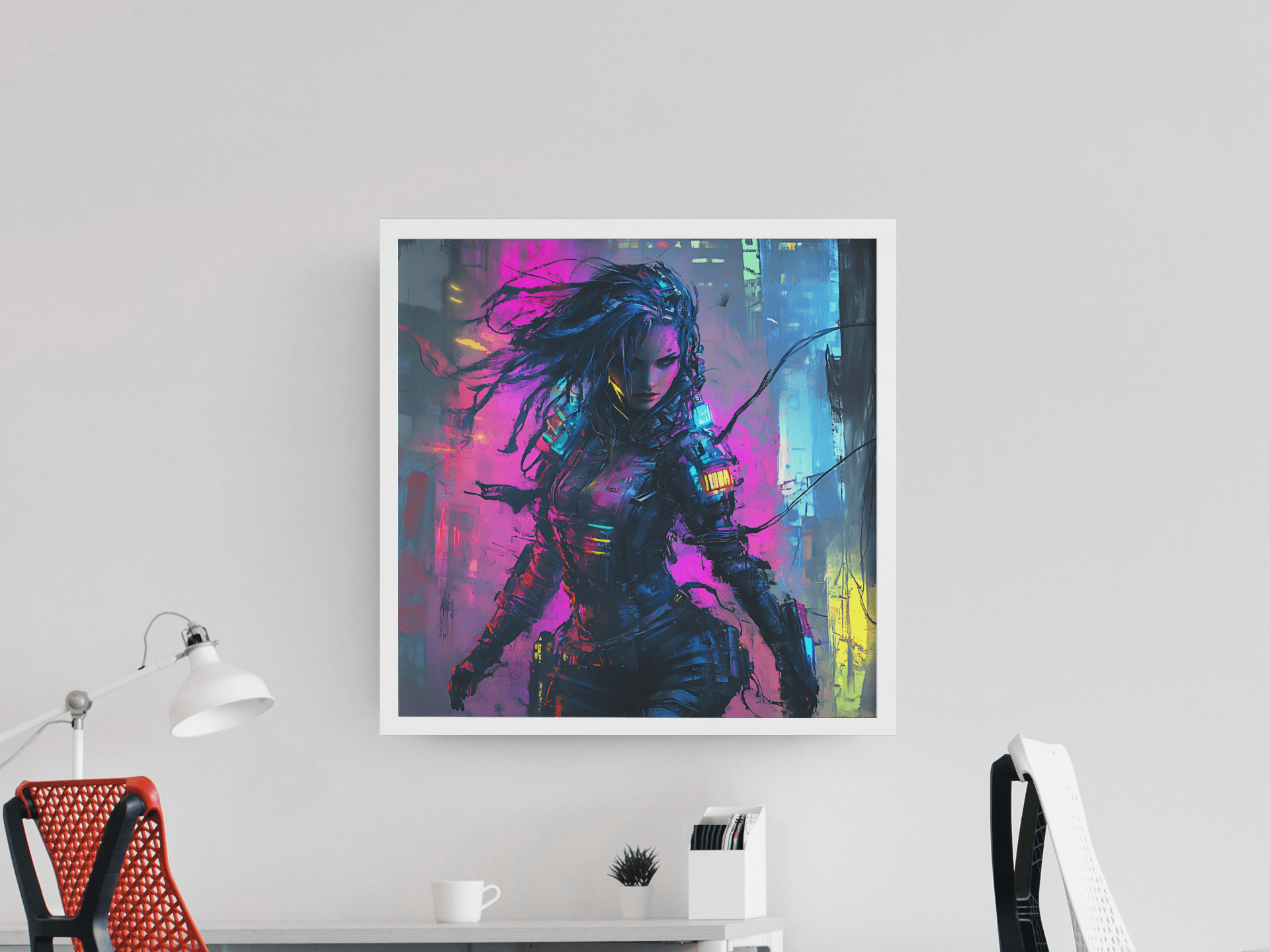 ☢️🧬Affiche Murale Survival Neon Fury Girls #6 - Aura Studio Déco
