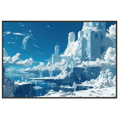🐉🇯🇵✨ Affiche encadrée métal CLI-FI Anime Concept – Frozen World - Aura Studio Déco