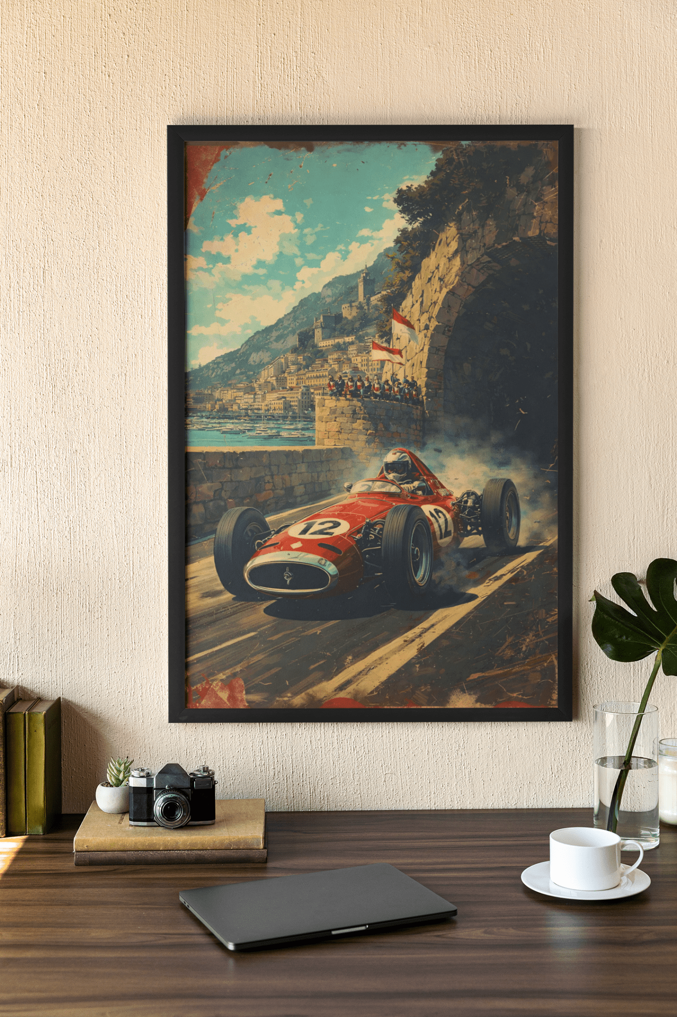 🏎️🏁Affiche Automobile Art' Rock Encadrée - Aura Studio Déco
