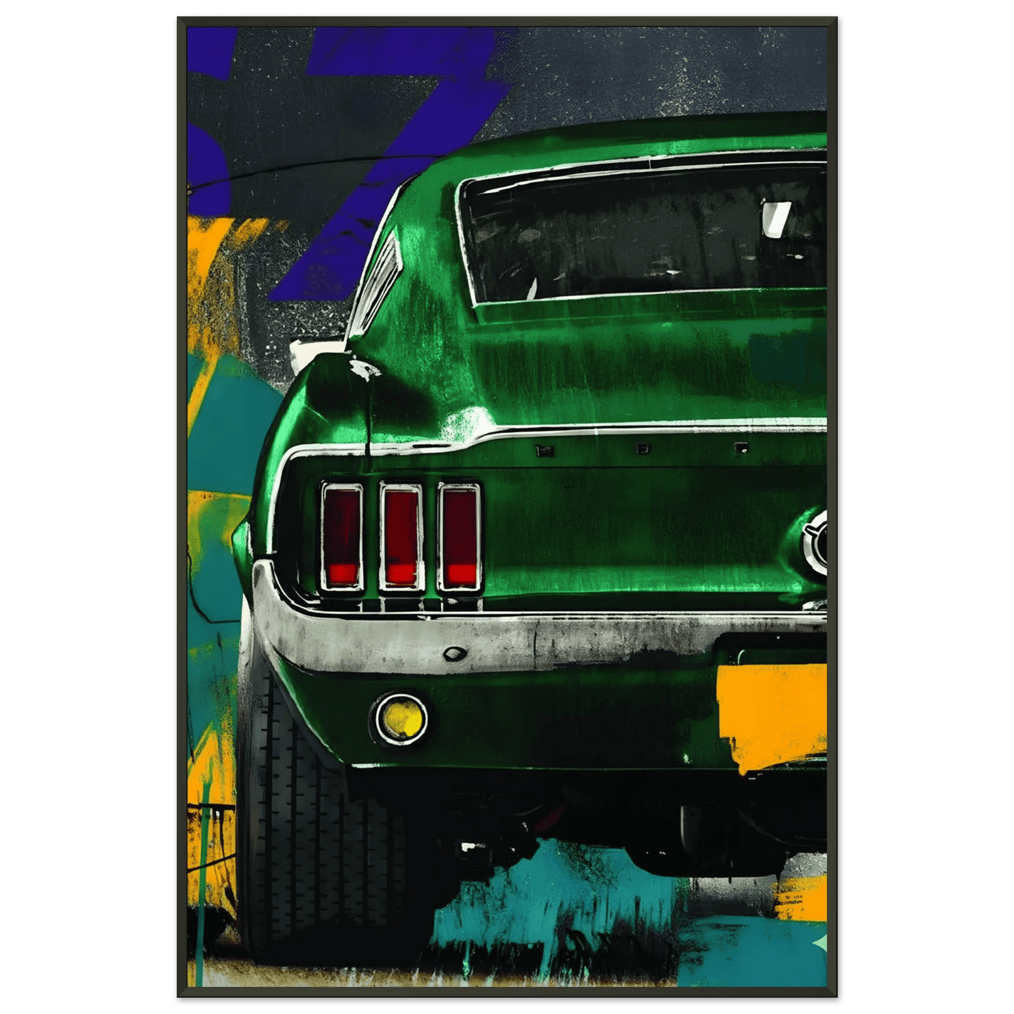🏎️🏁Affiche Automobile Art' Style 3 Encadrée - Aura Studio Déco